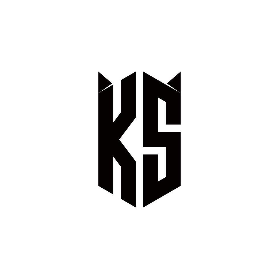 ks logo monogramme avec bouclier forme dessins modèle vecteur