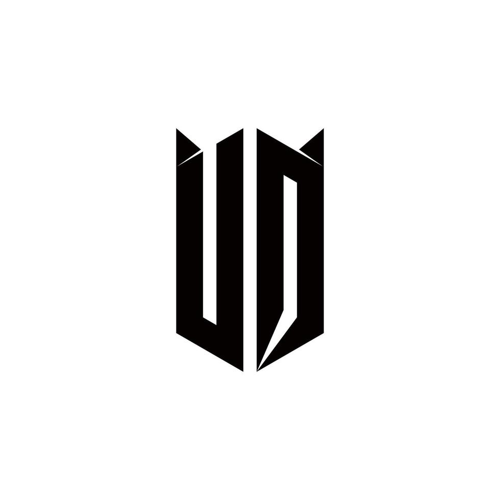 uq logo monogramme avec bouclier forme dessins modèle vecteur