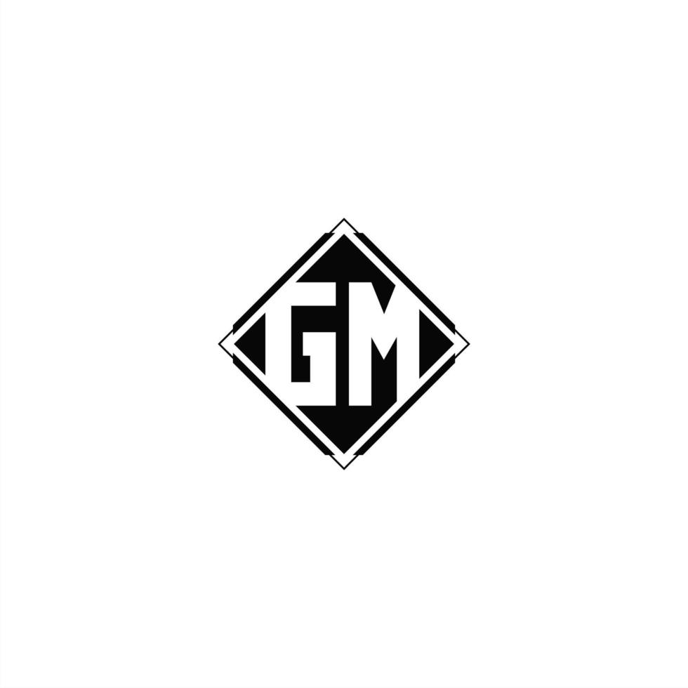 monogramme logo conception avec diamant carré forme vecteur