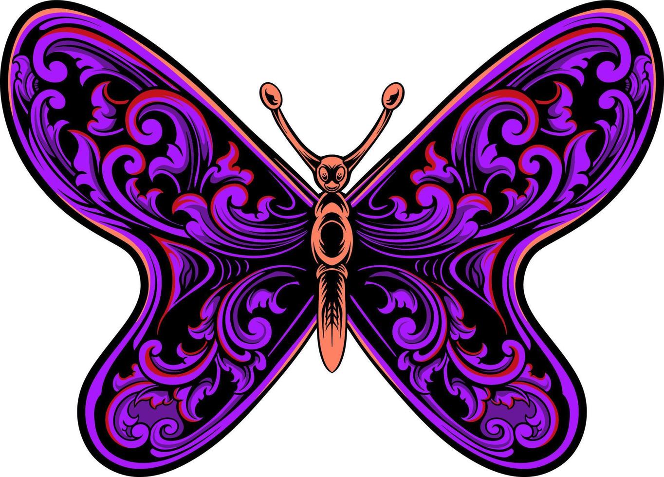 magnifique papillon vecteur conception pour éléments, Couleur modifiable