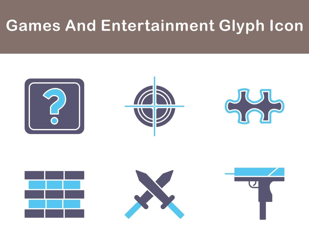 Jeux et divertissement vecteur icône ensemble