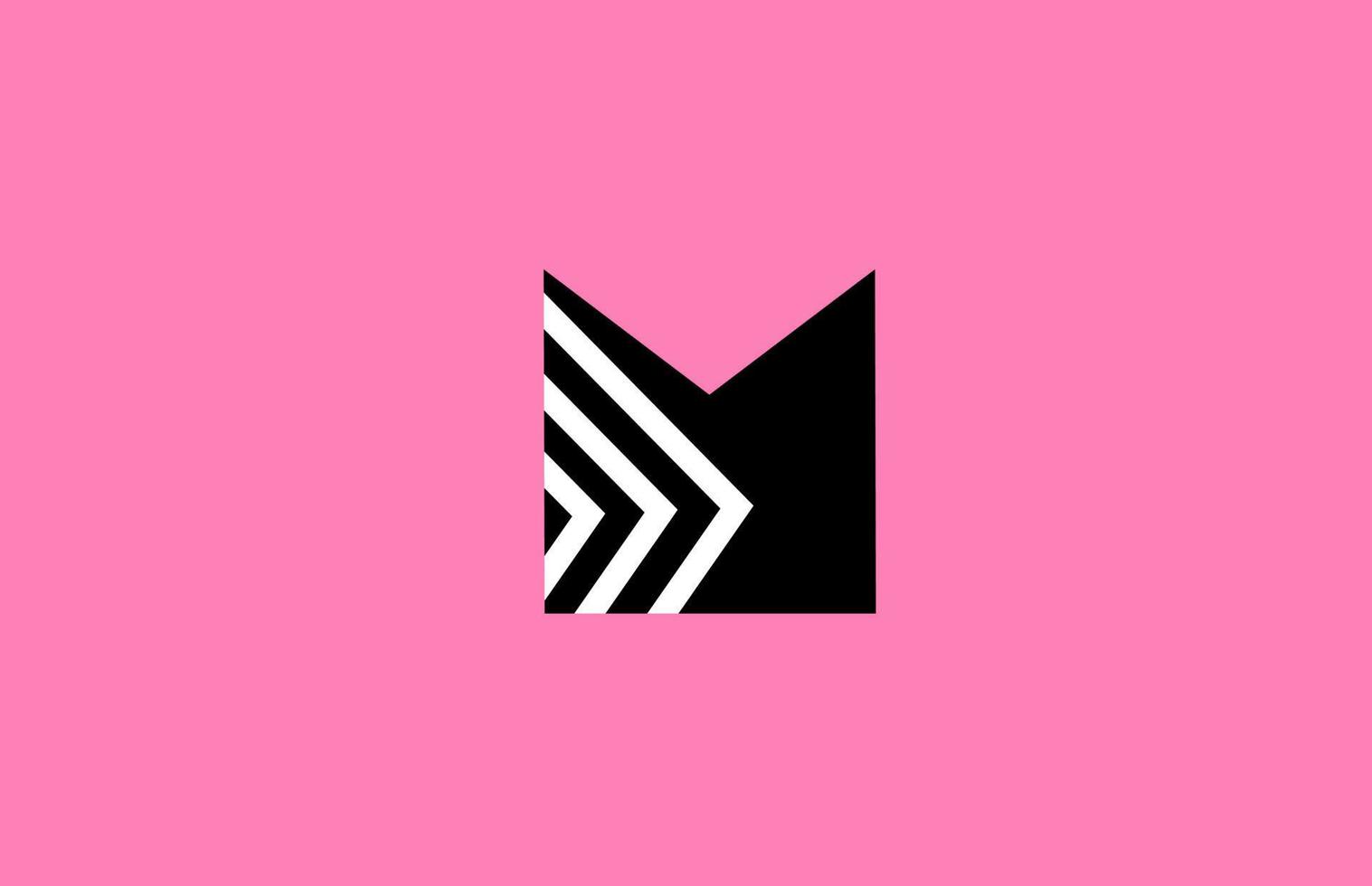 rose noir m alphabet lettre logo icône conception avec géométrique lignes. Créatif modèle pour entreprise et affaires vecteur