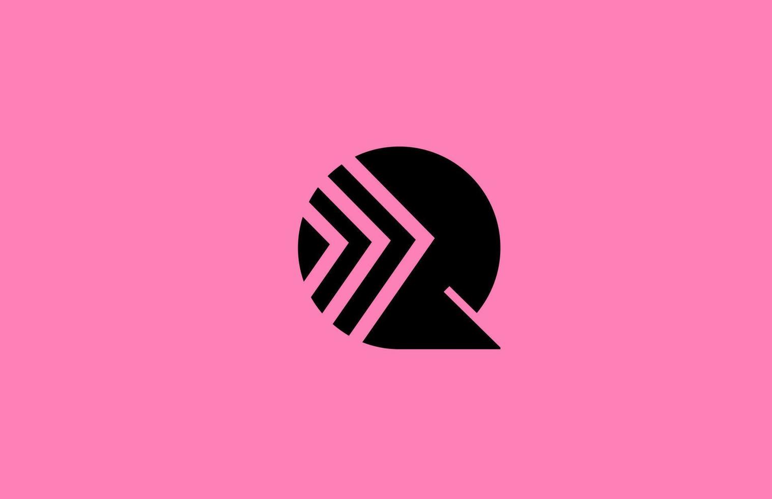 rose noir q alphabet lettre logo icône conception avec géométrique lignes. Créatif modèle pour entreprise et affaires vecteur