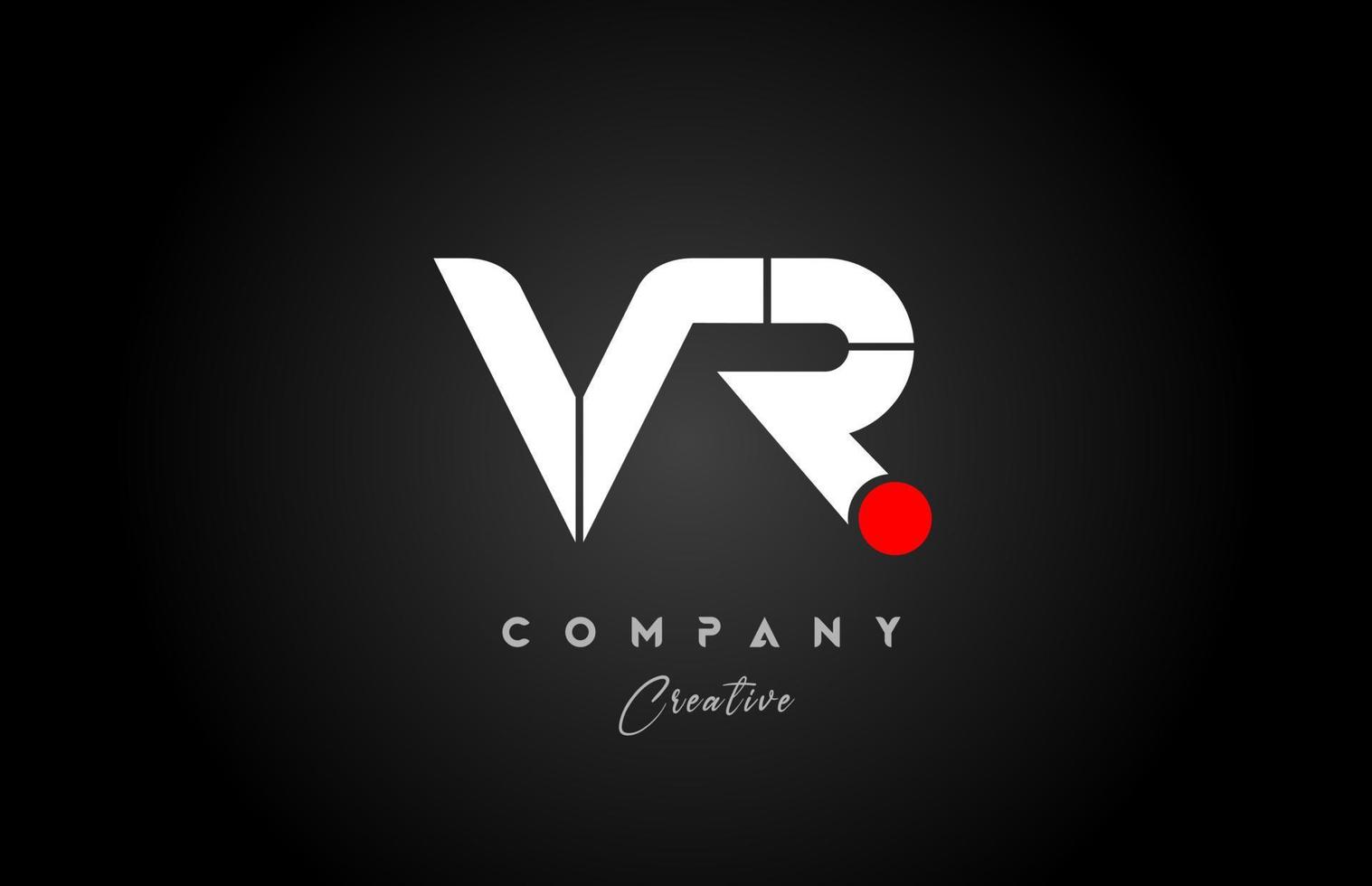 rouge blanc alphabet lettre vr v r combinaison pour entreprise logo. adapté comme logotype vecteur