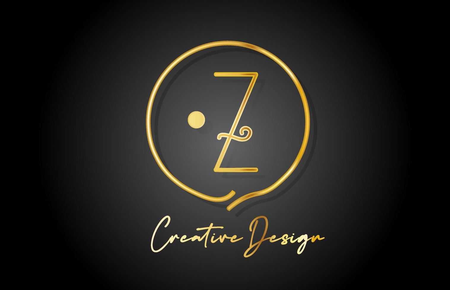 z or Jaune alphabet lettre logo icône conception avec luxe ancien style. d'or Créatif modèle pour entreprise et affaires vecteur