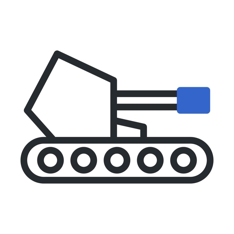 réservoir icône bichromie gris bleu style militaire illustration vecteur armée élément et symbole parfait.