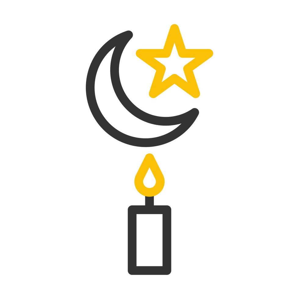 bougie icône bicolore gris Jaune style Ramadan illustration vecteur élément et symbole parfait.