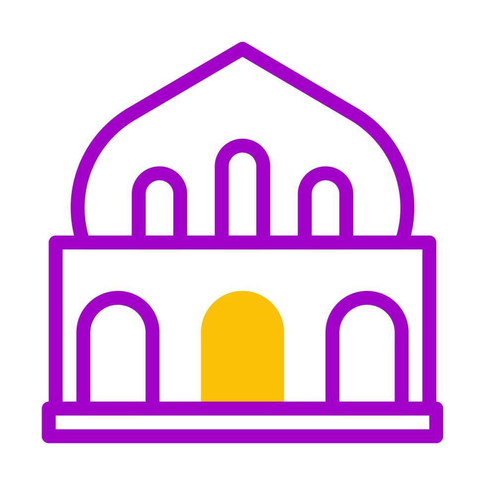 mosquée icône bichromie violet Jaune style Ramadan illustration vecteur élément et symbole parfait.