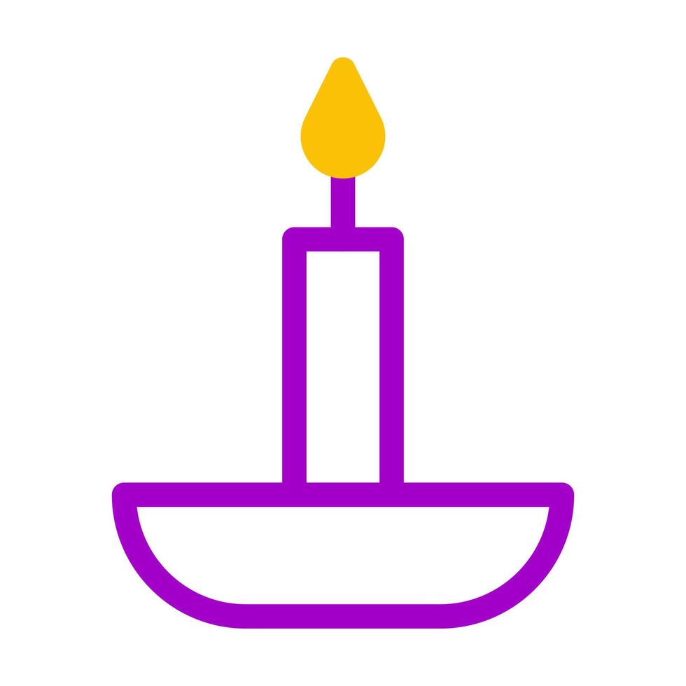 bougie icône bichromie violet Jaune style Ramadan illustration vecteur élément et symbole parfait.