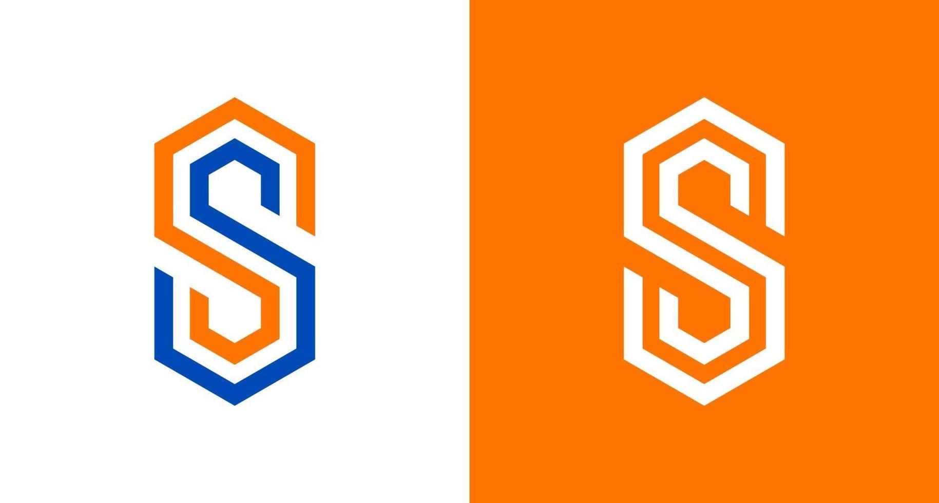logo lettre moderne ss en forme hexagonale, modèle de logo monogramme ss géométrique vecteur