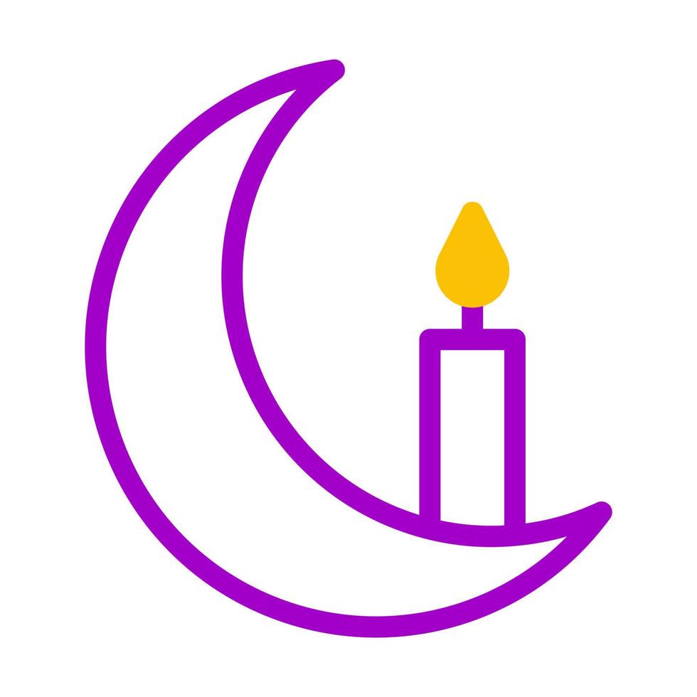bougie icône bichromie violet Jaune style Ramadan illustration vecteur élément et symbole parfait.