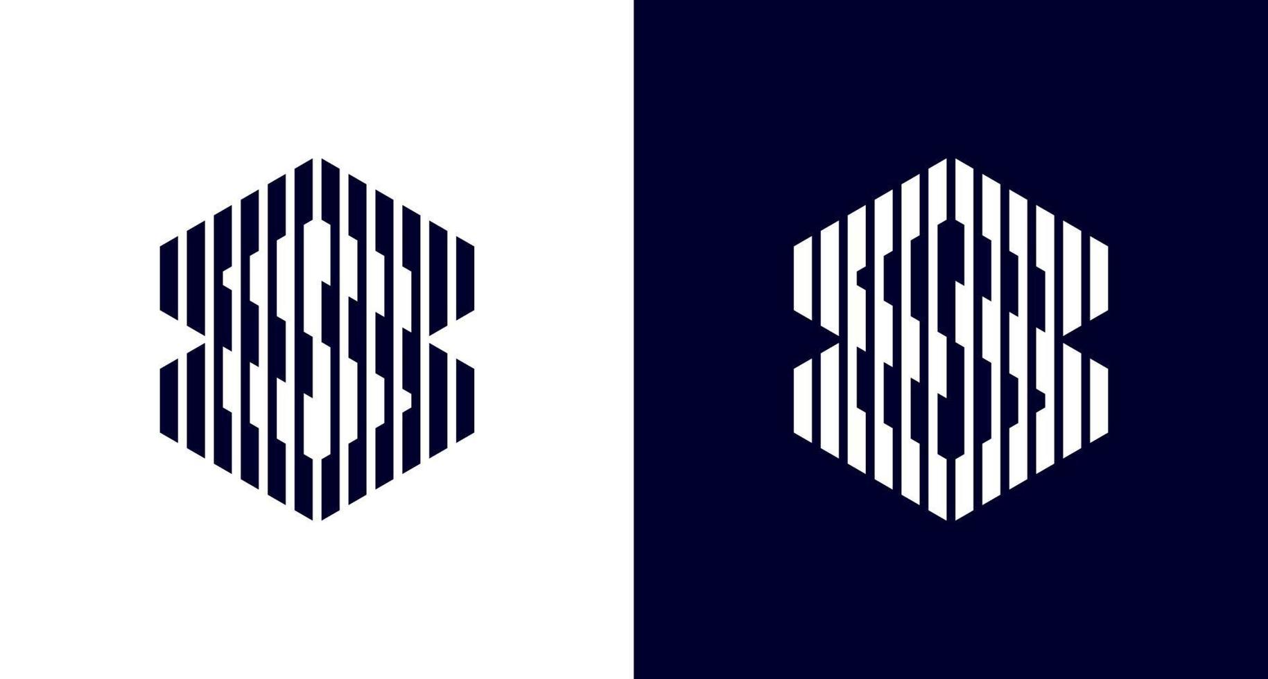 logo hexagonal moderne lettre s en forme géométrique, logo monogramme simple lettre bloc ss vecteur