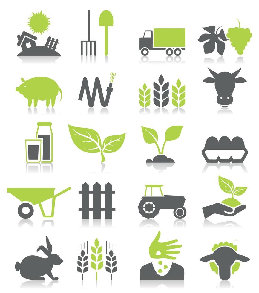 ensemble de Icônes sur une thème agriculture. une vecteur illustration