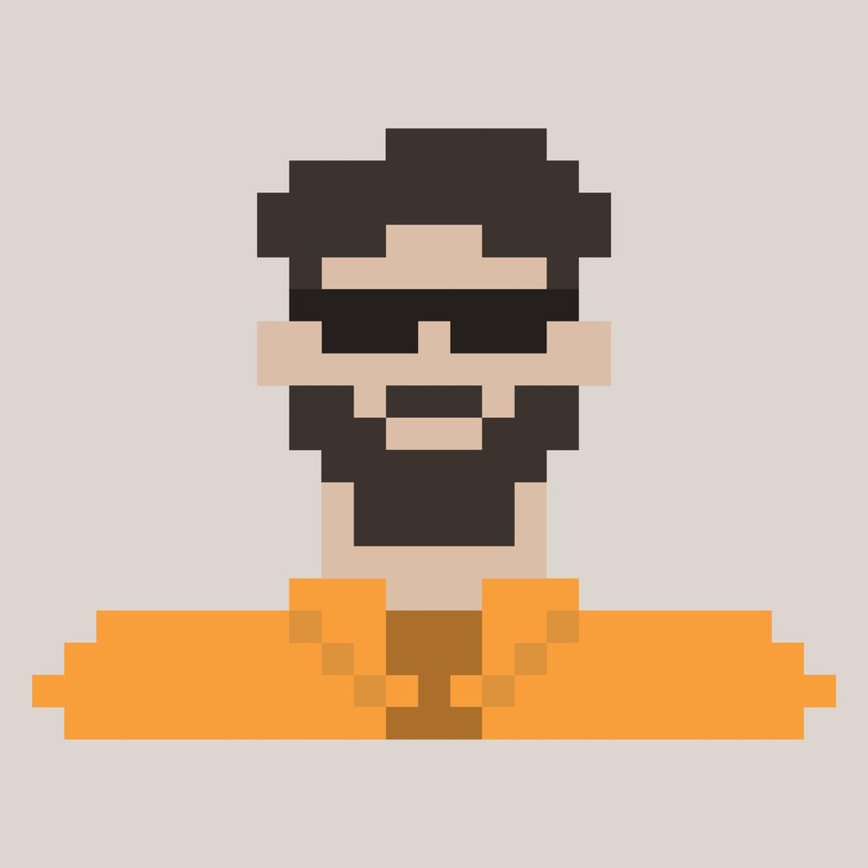 le gars dans le style de pixel art. vecteur illustration