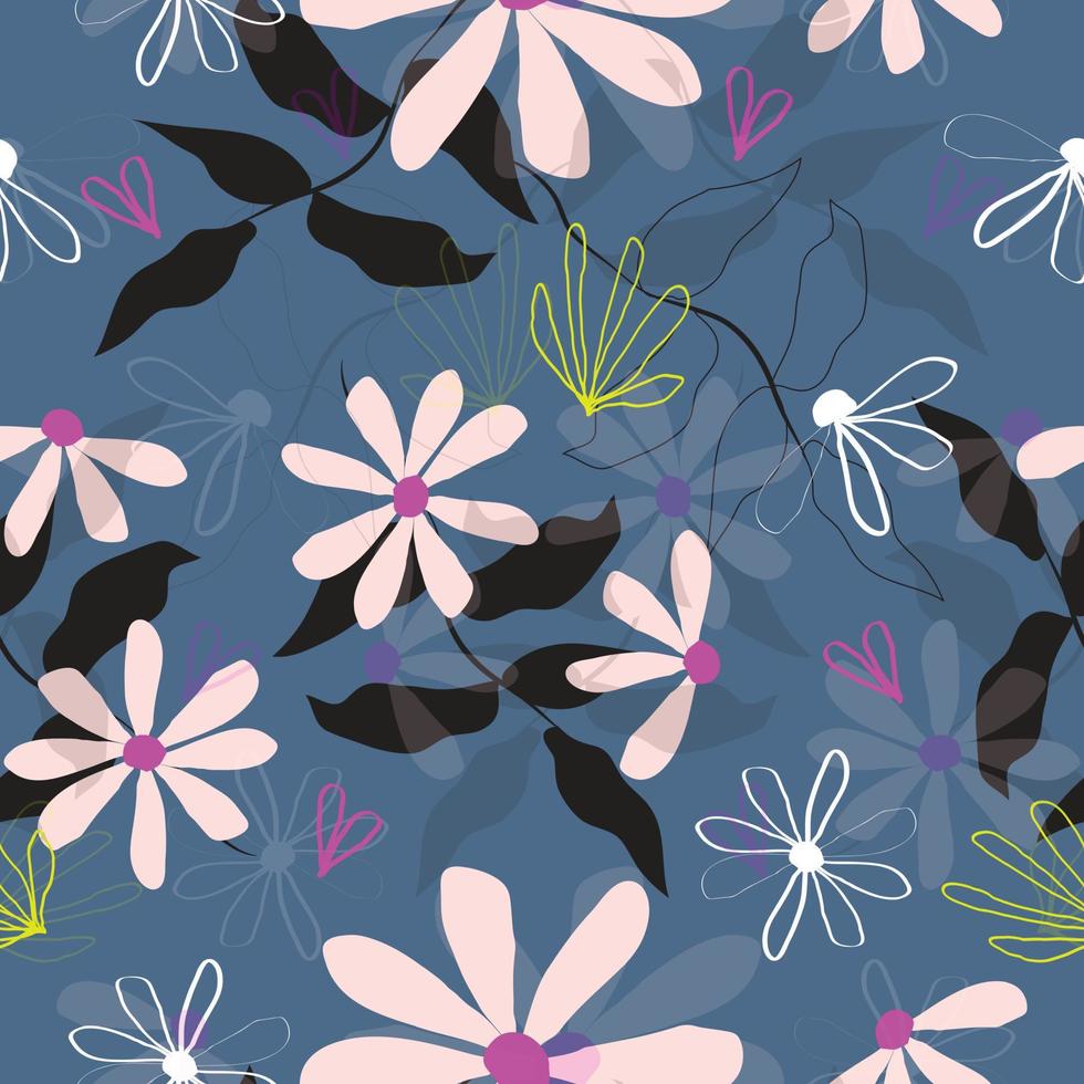 fond transparent motif floral abstrait vecteur