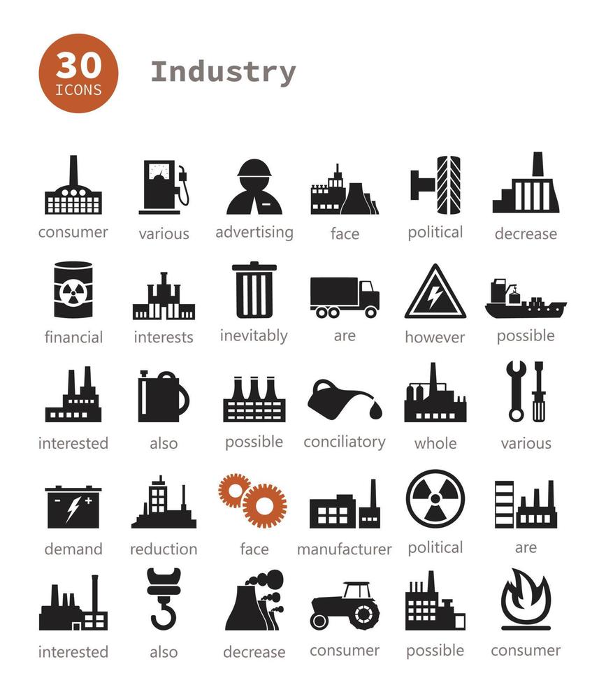 ensemble de Icônes sur une thème le industrie. une vecteur illustration