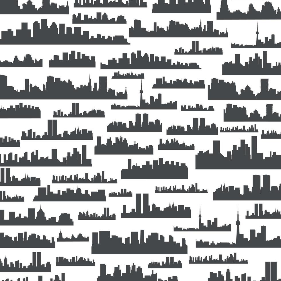 Contexte fabriqué de silhouettes de paysages de villes vecteur