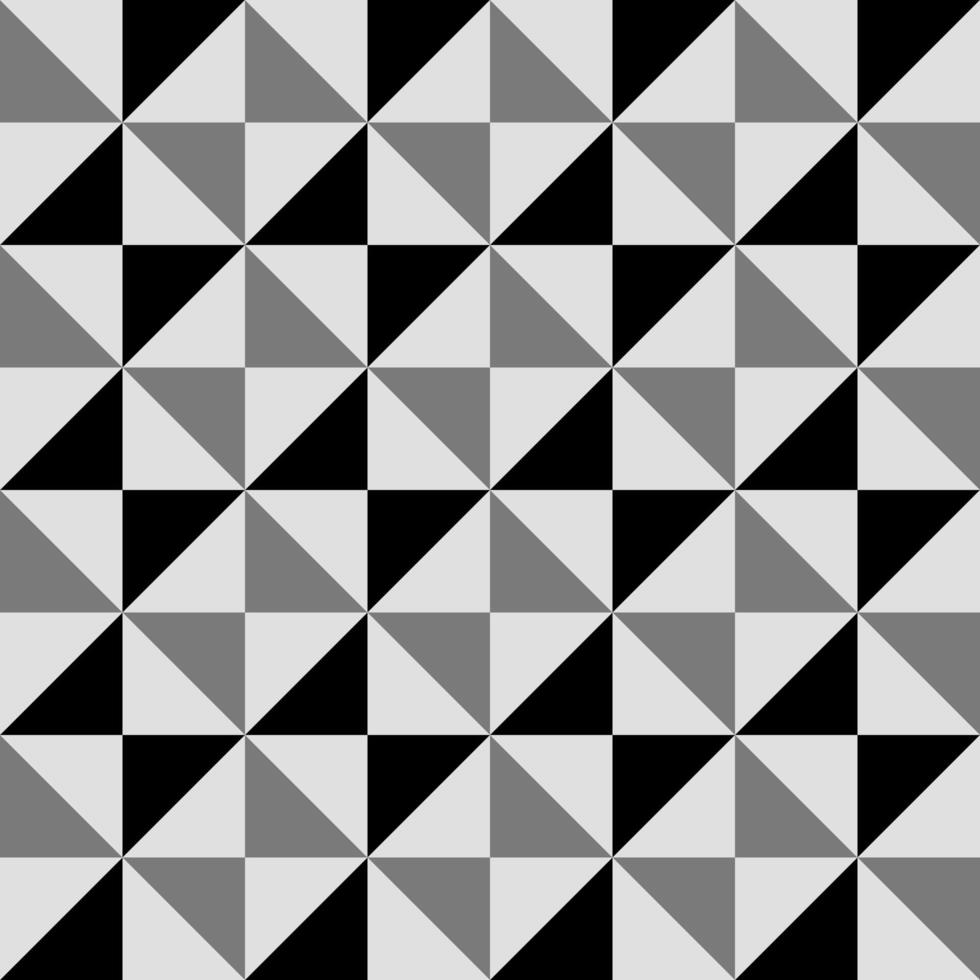 motif géométrique abstrait en carrés noirs et blancs, motif abstrait dans un schéma monochrome. motif triangle noir et blanc. triangles monotones en forme de carré. vecteur
