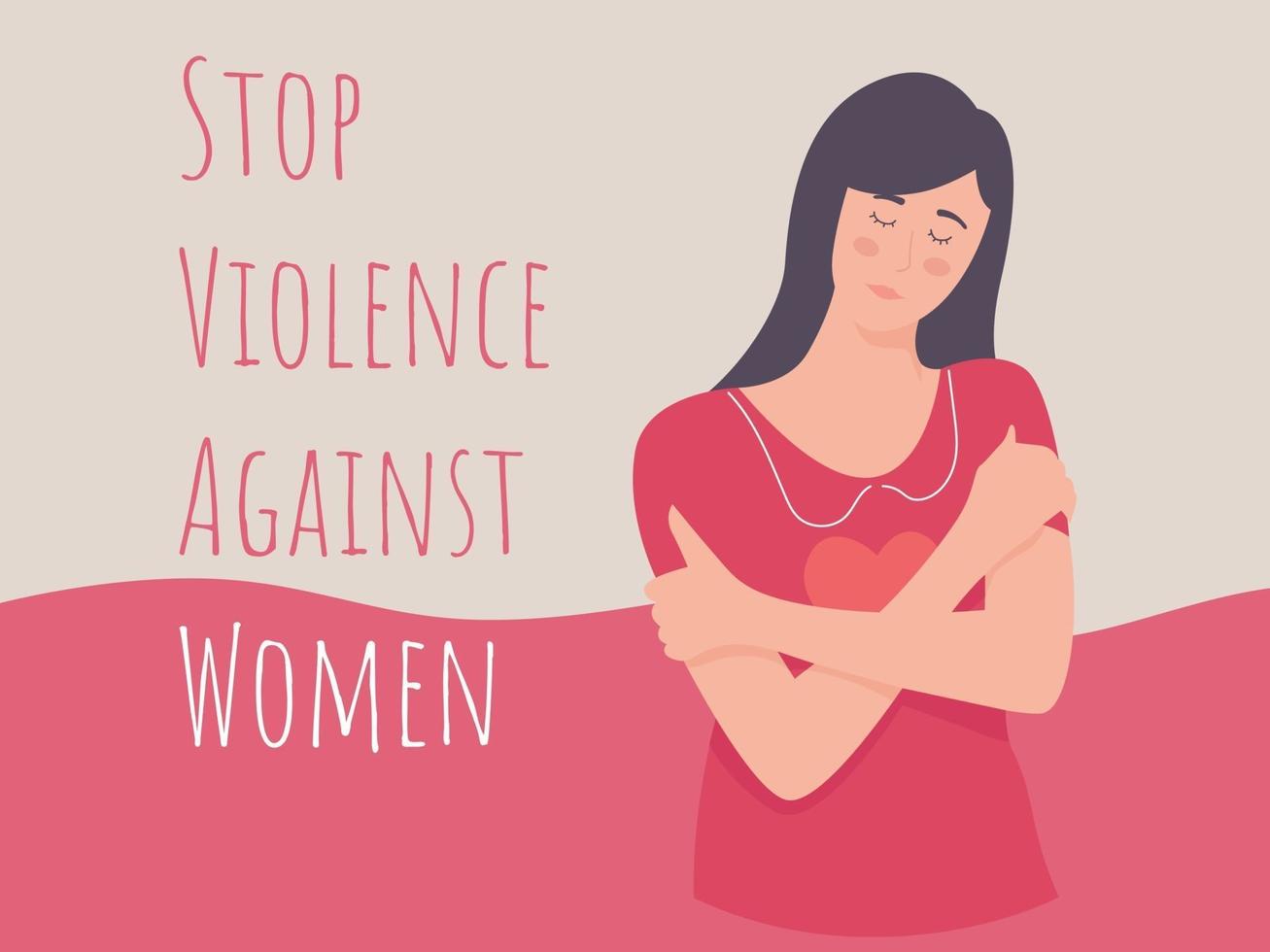 arrêter la violence contre le concept de femmes vecteur