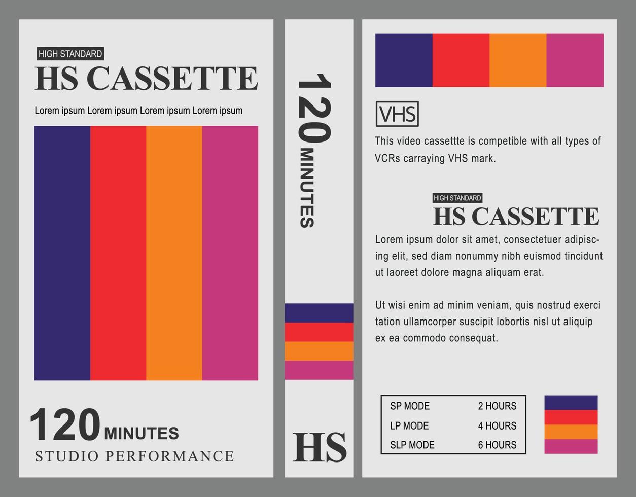 rétro vhs couverture dans blanc Années 80 Années 90 nostalgie vecteur