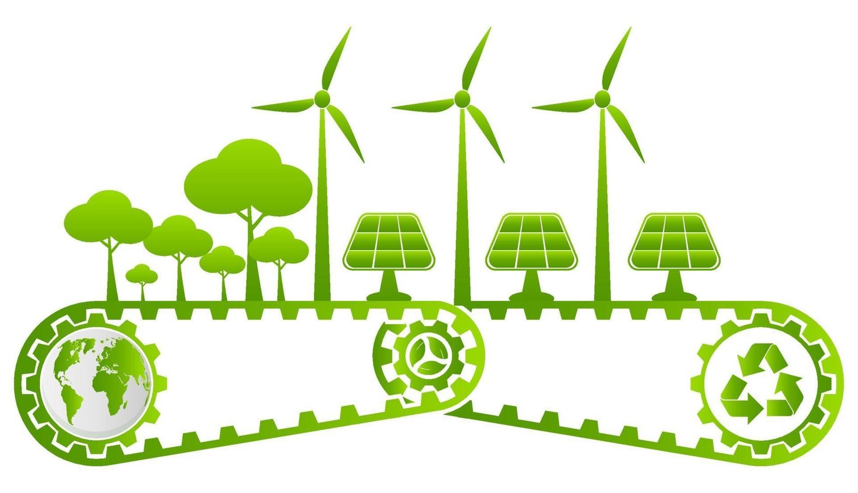 écologie et concept environnemental, symbole de la terre avec technologie verte vecteur