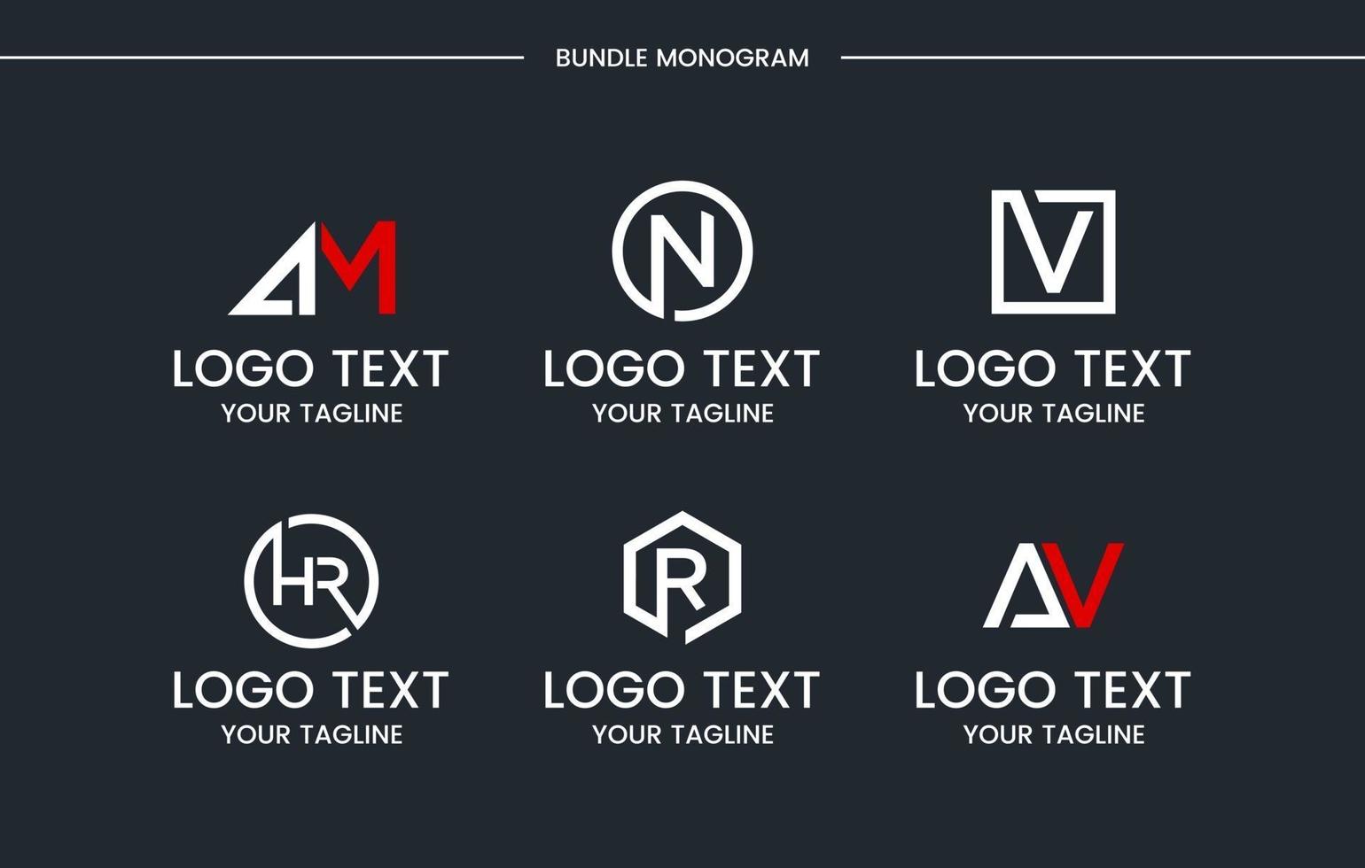ensemble de création de logo monogramme créatif vecteur