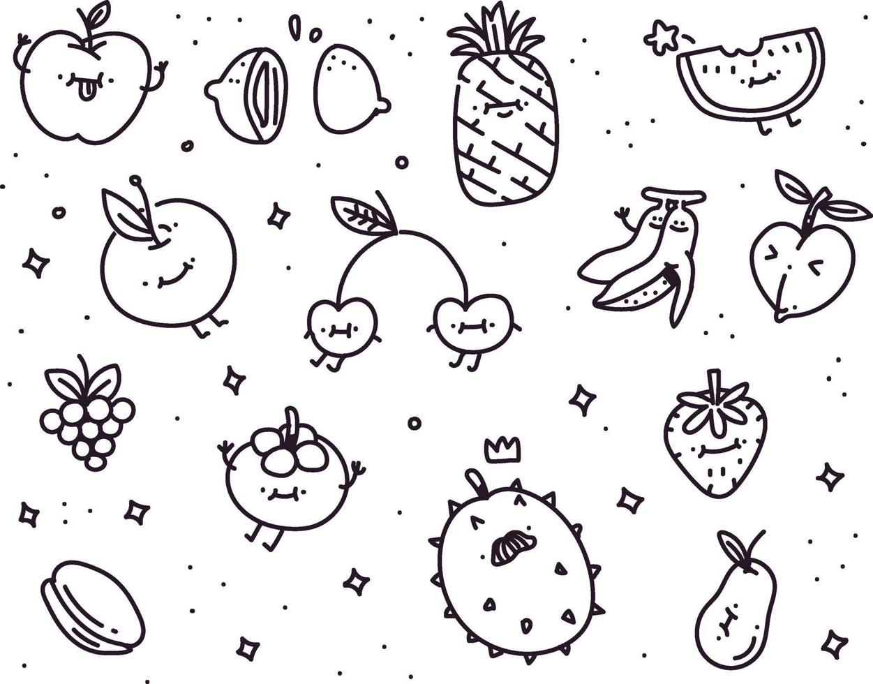 style de doodle de légumes. style de dessin d'imagination vecteur