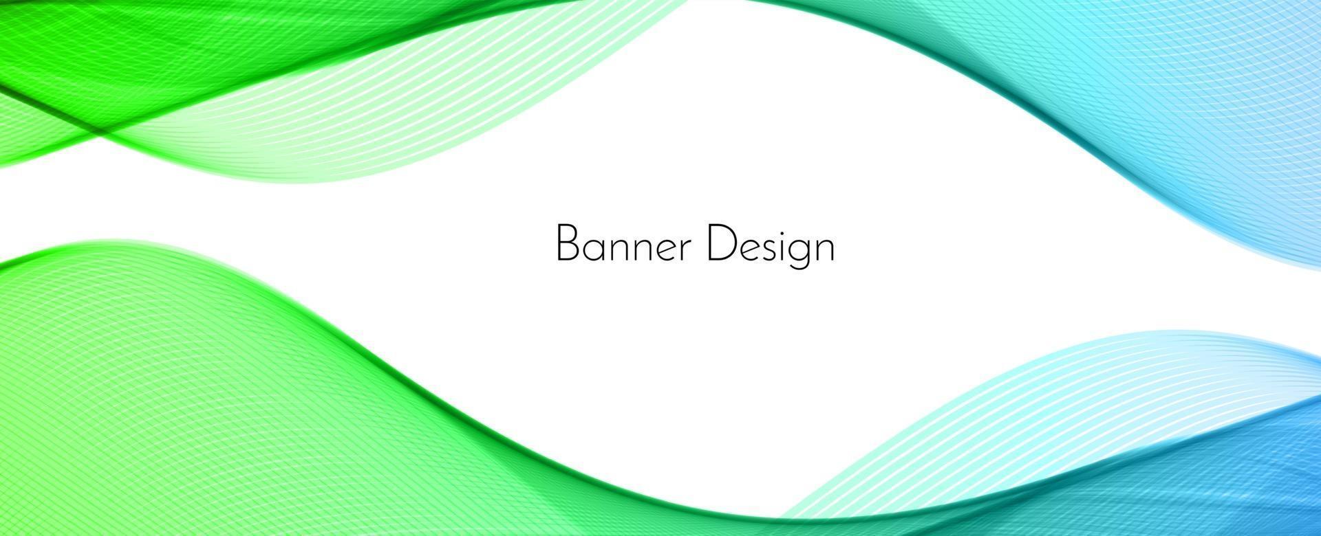 fond de bannière de conception abstraite vague décorative moderne vert vecteur