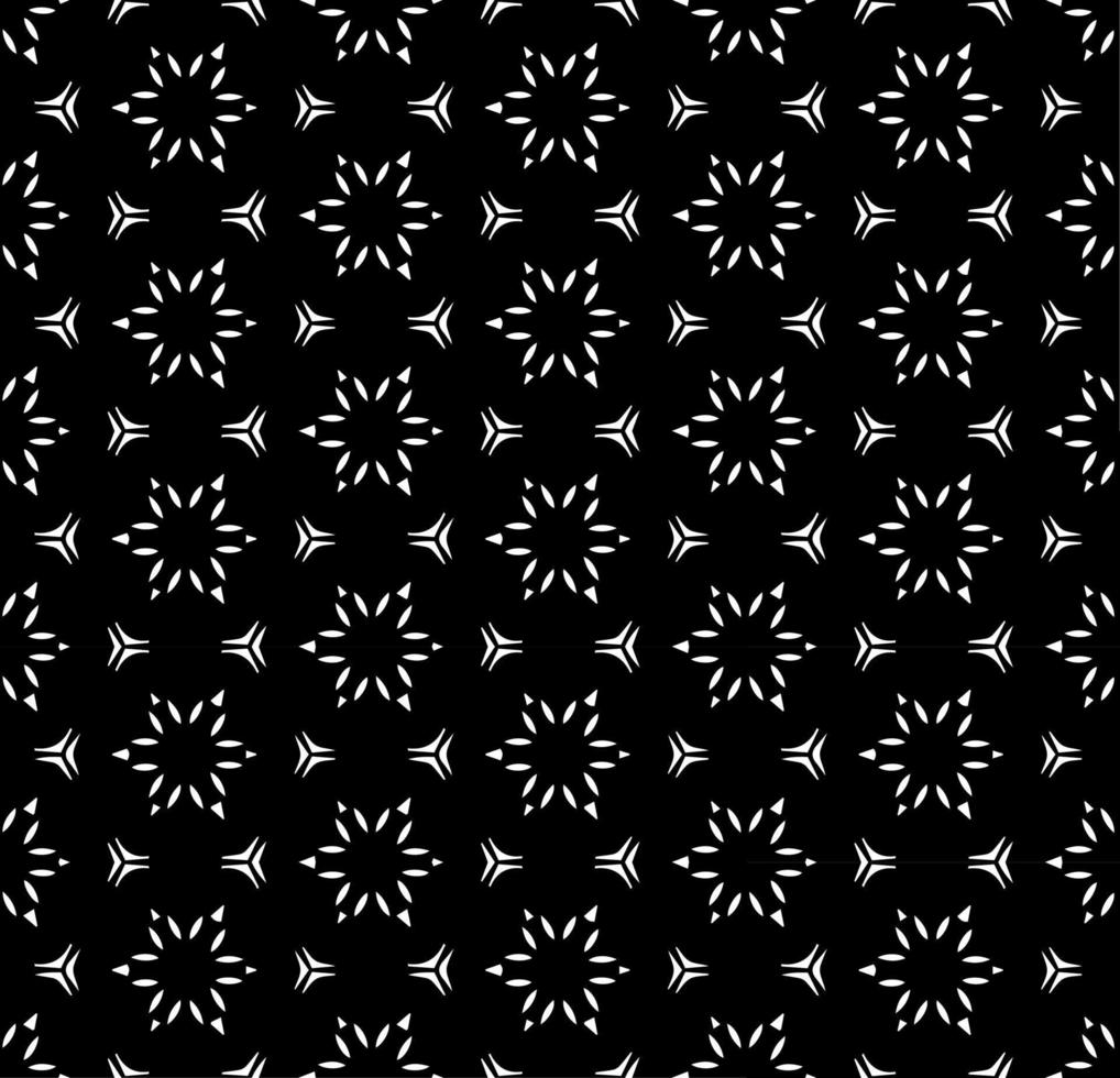 motif abstrait sans couture noir et blanc. arrière-plan et toile de fond. conception ornementale en niveaux de gris. ornements en mosaïque. illustration graphique vectorielle. vecteur