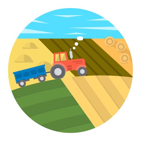 Illustration de ferme à plat vecteur