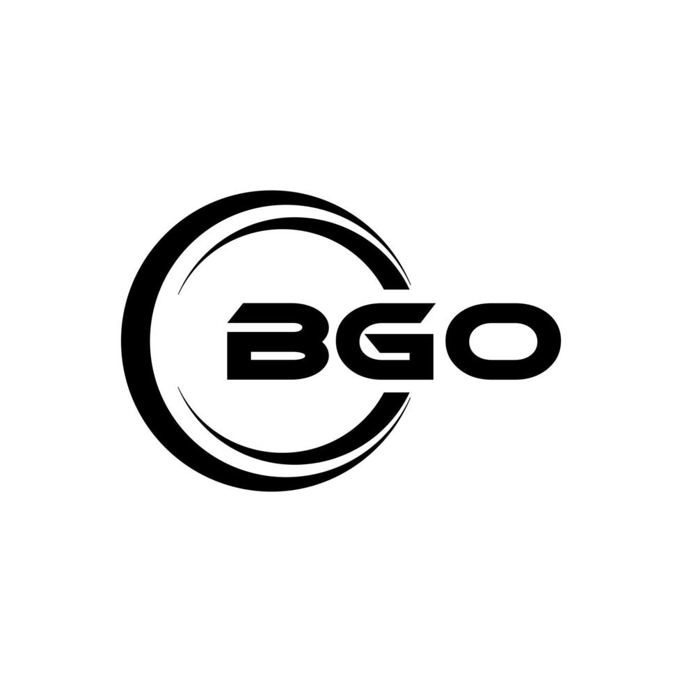 création de logo de lettre bgo en illustration. logo vectoriel, dessins de calligraphie pour logo, affiche, invitation, etc. vecteur