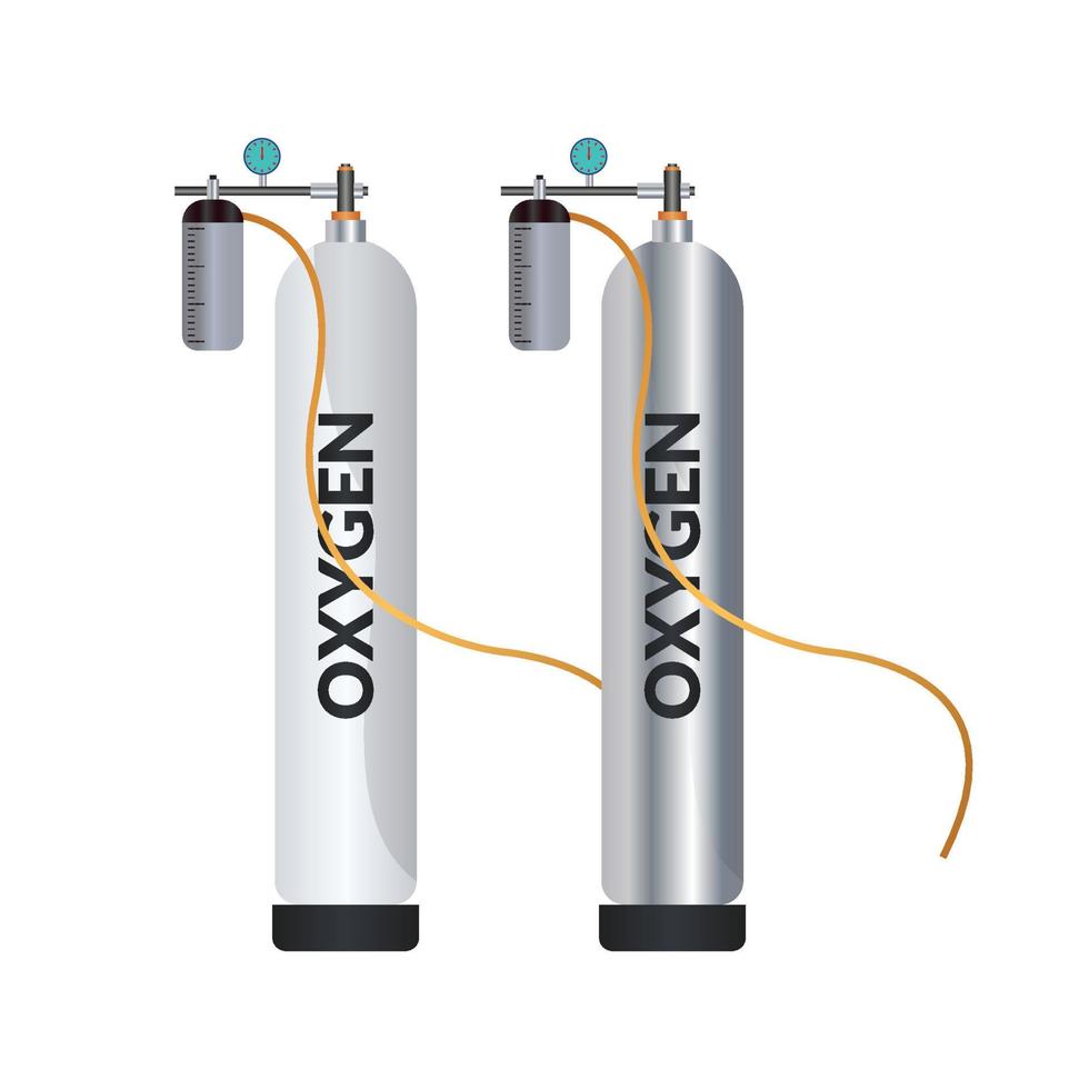 oxygène réservoir ou cylindre vecteur
