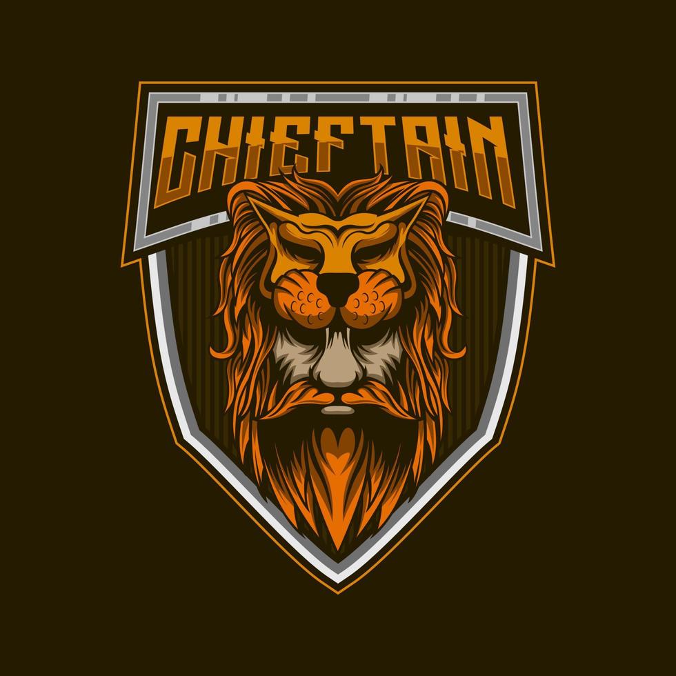 Indien homme logo. Lion chef chef de clan mascotte e-sport logo vecteur mascotte modèle