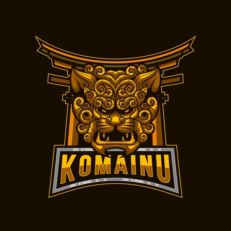 komainu Lion logo. komainu Lion mascotte logo conception avec moderne illustration concept style pour badge. en colère capitaine pirate illustration pour sport et esport équipe. vecteur