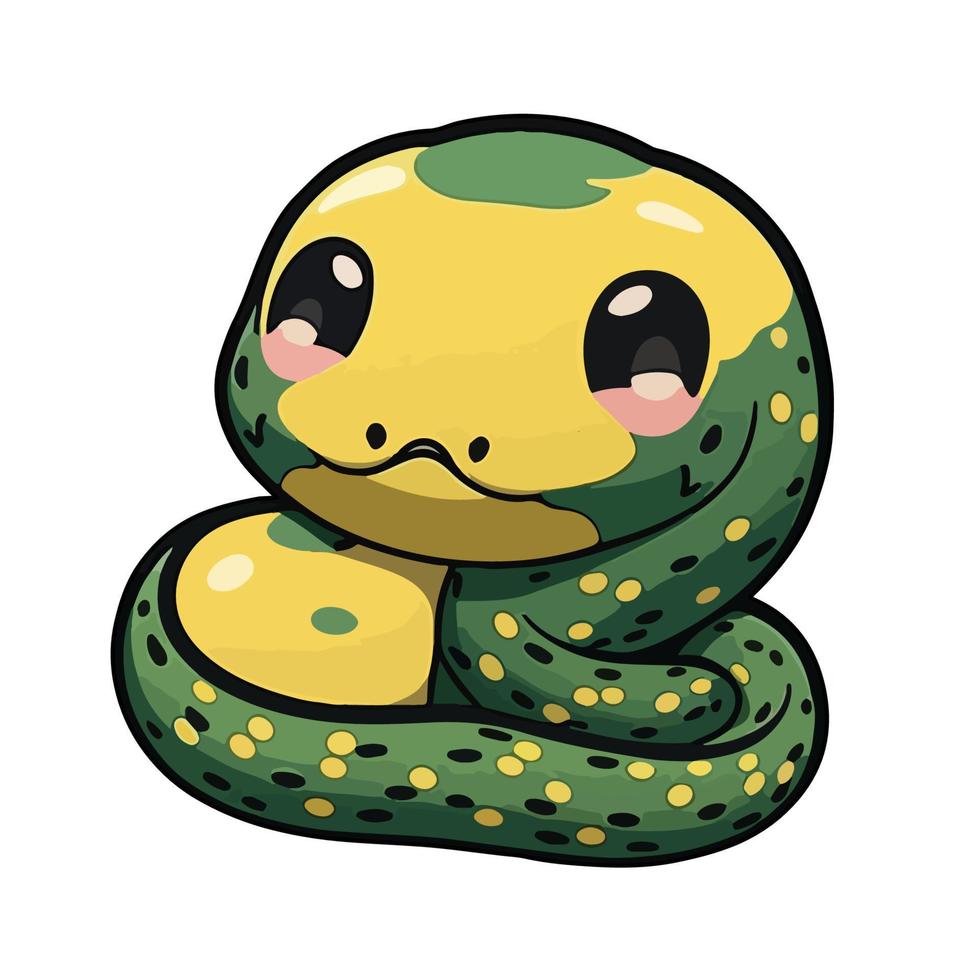 mignonne anaconda dessin animé style vecteur