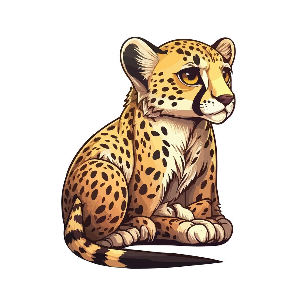 mignonne guépard dessin animé style vecteur