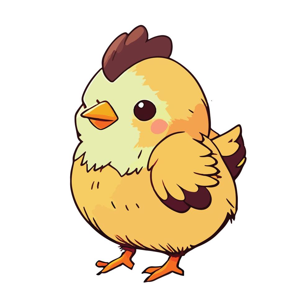 mignonne poulet dessin animé style vecteur