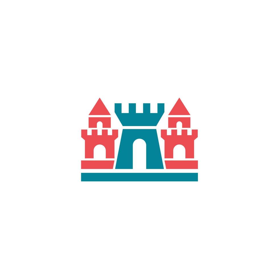 Château bâtiment logo conception avec Couleur modèle et blanc Contexte vecteur