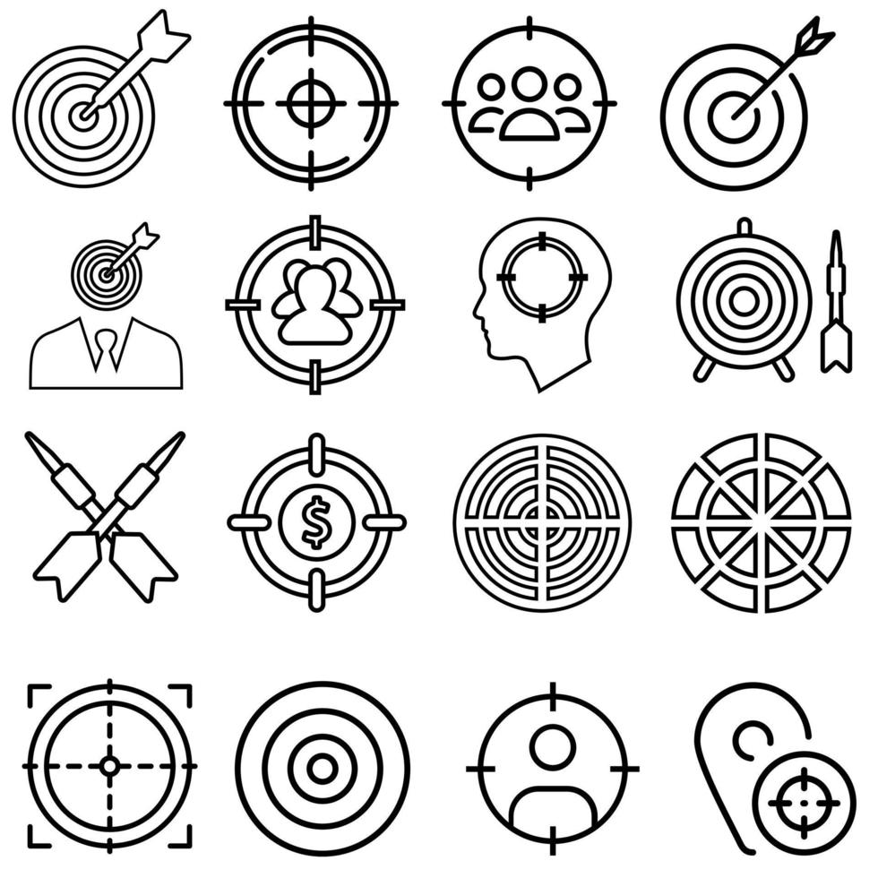 la perfection icône vecteur ensemble. cible illustration signe collection. stratégie symbole.