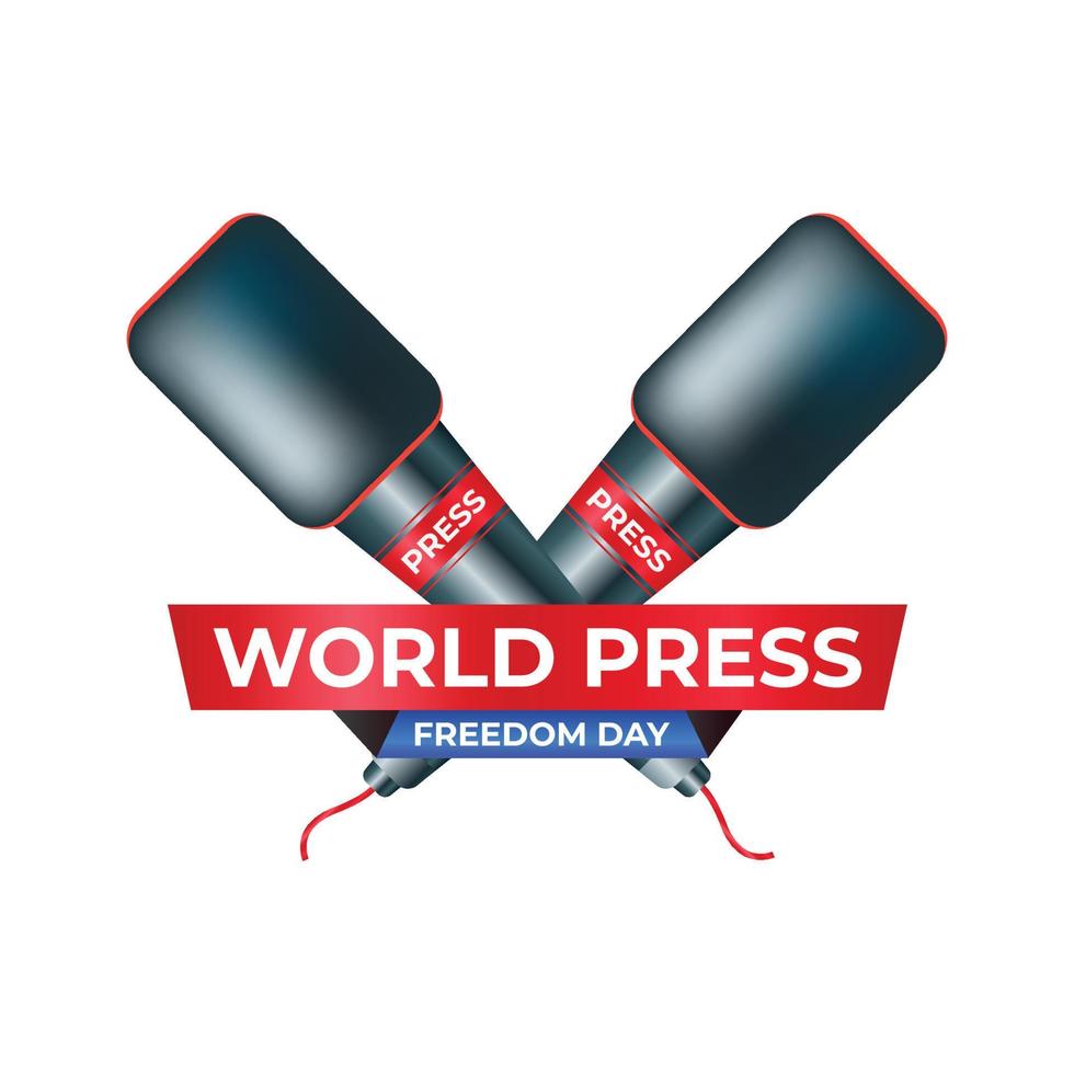 conception graphique de vecteur de la journée mondiale de la liberté de la presse avec stylo et microphone
