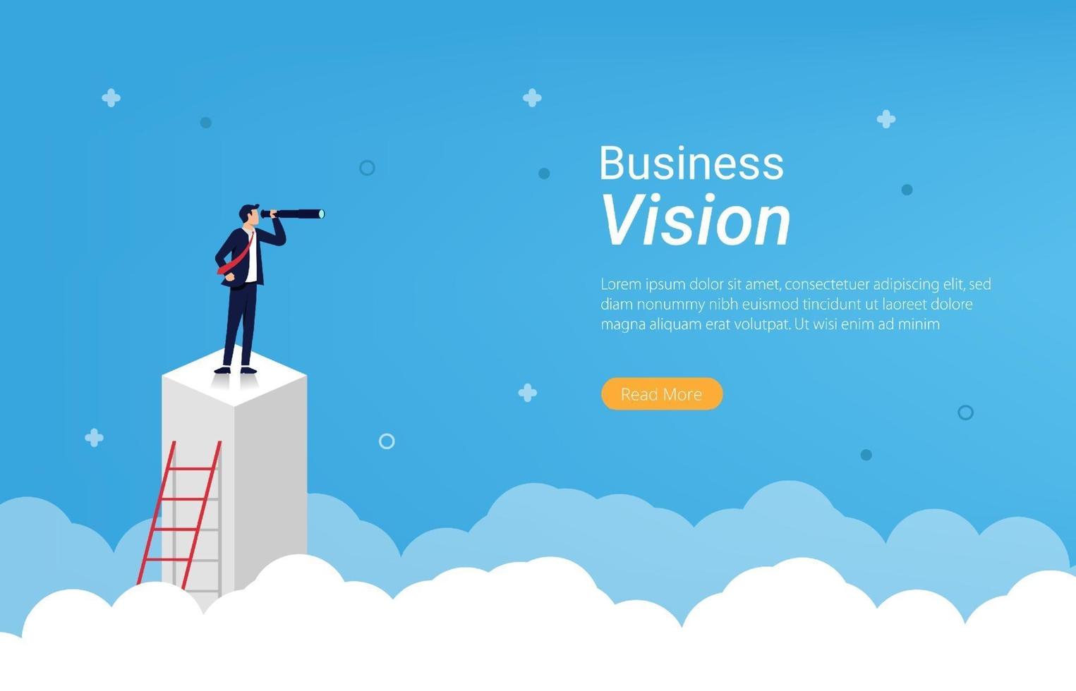 modèle de page de destination d'illustration vectorielle de business vision concept. vecteur