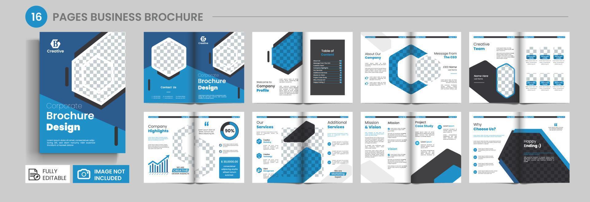 brochure conception. entreprise profil brochure modèle. plusieurs pages affaires brochure conception. brochure, site Internet curseurs, atterrissage pages, annuel rapports, entreprise profils. prêt pour impression, a4 format. vecteur