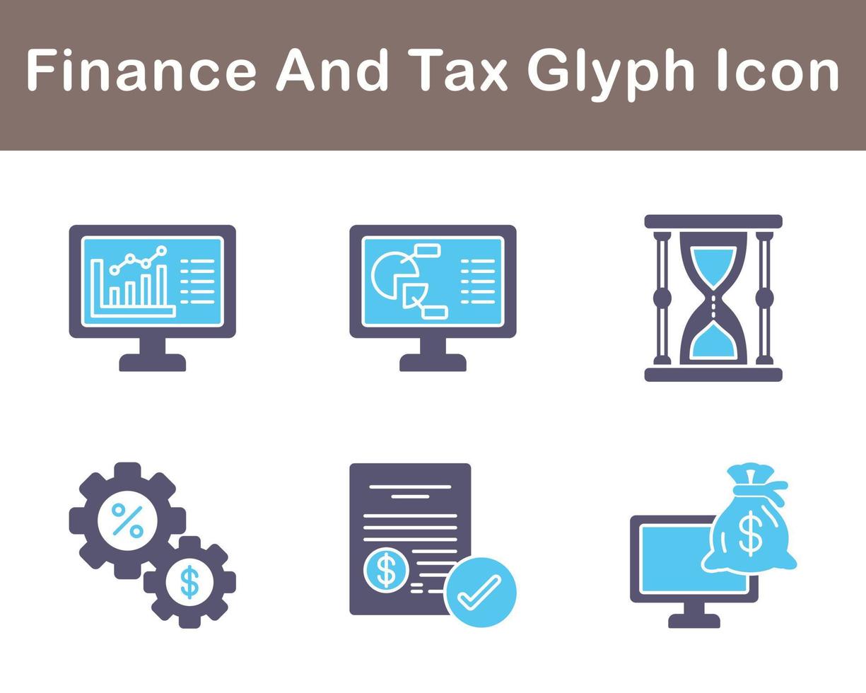 la finance et impôt vecteur icône ensemble