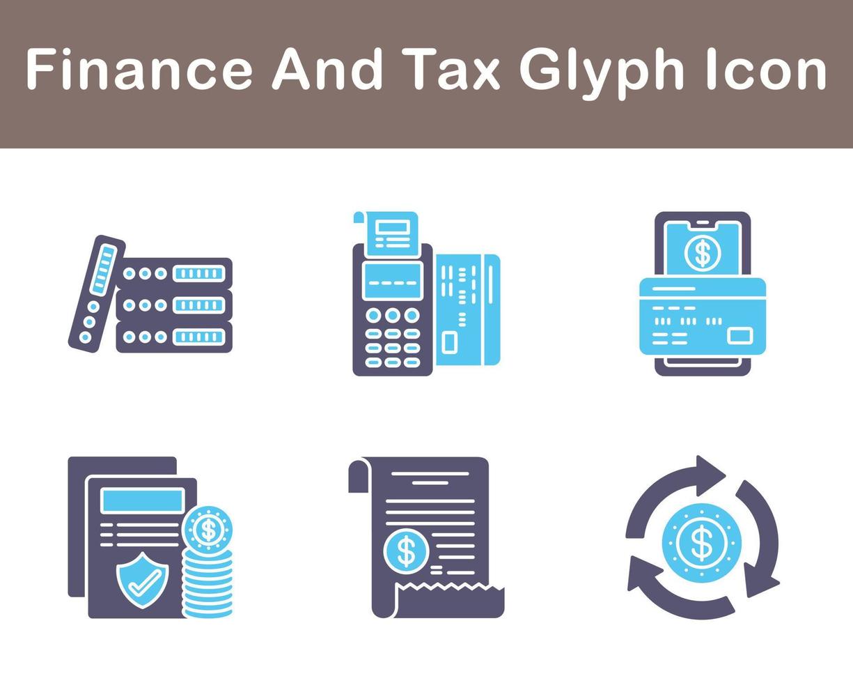 la finance et impôt vecteur icône ensemble