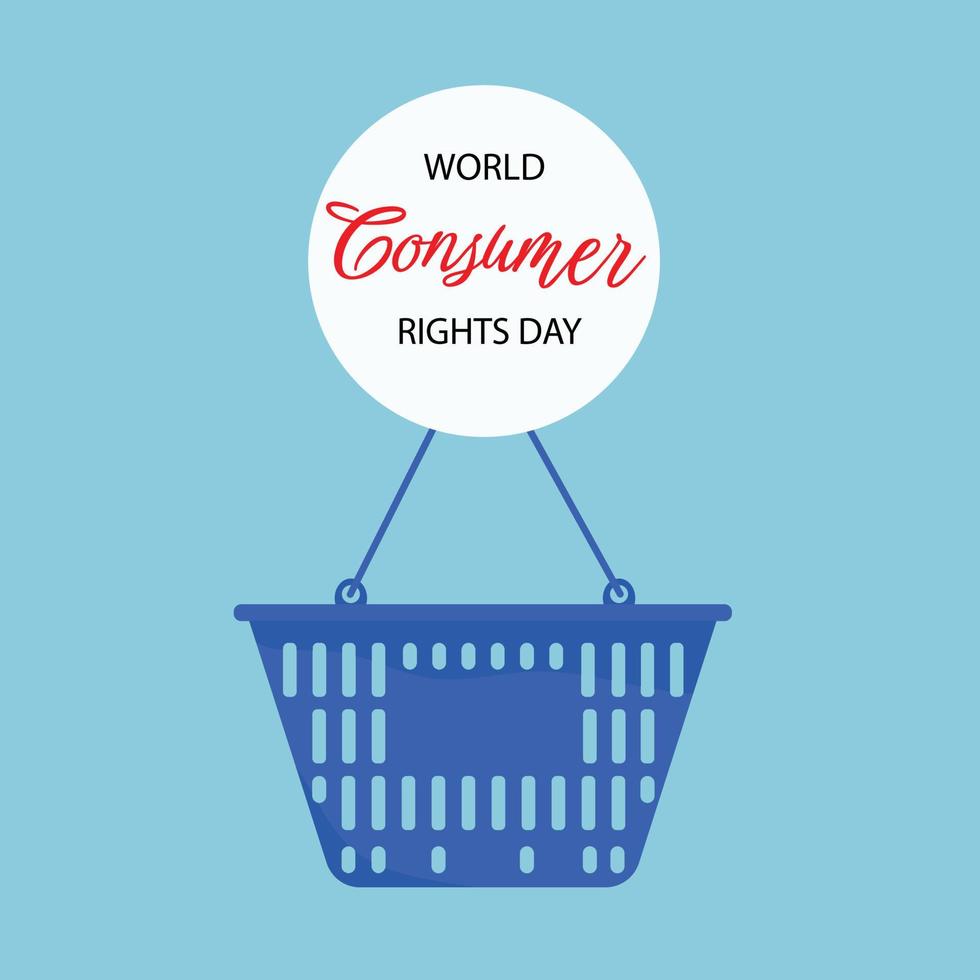 monde consommateur droits journée vecteur illustration. adapté pour salutation carte affiche et bannière.