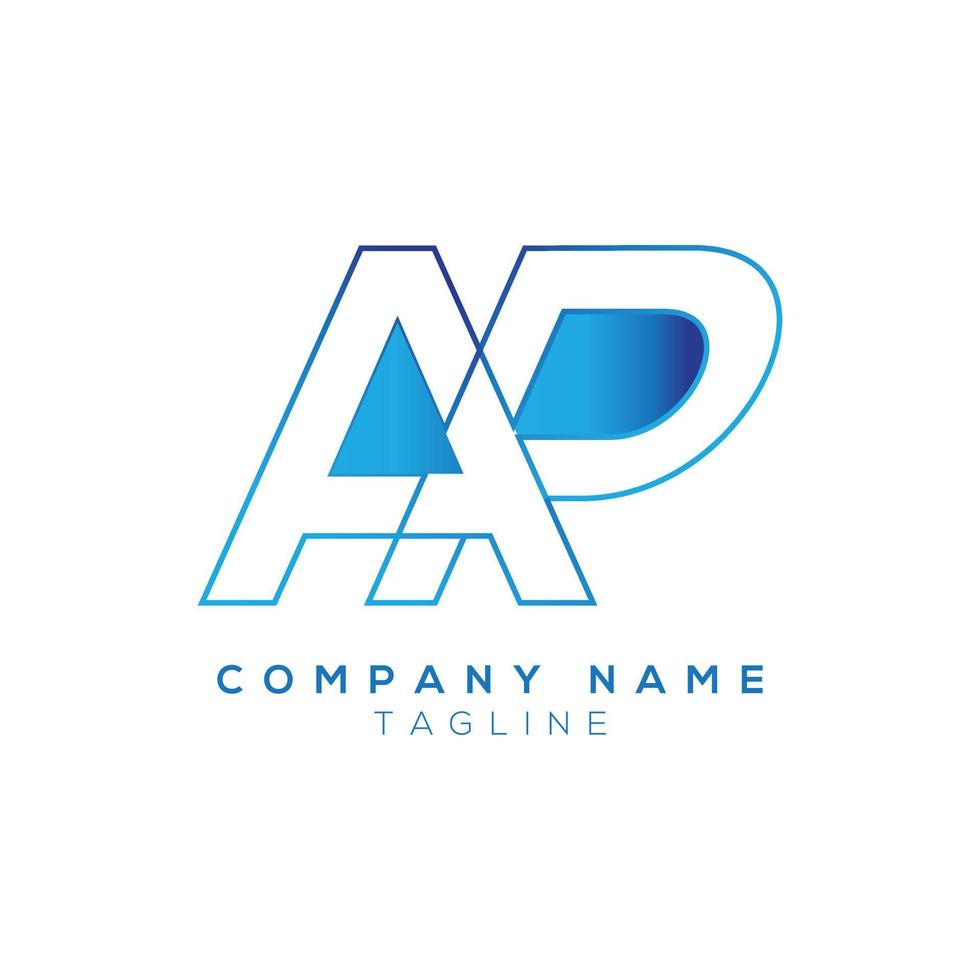 ap lettre unique moderne logo conception logotype icône modèle vecteur