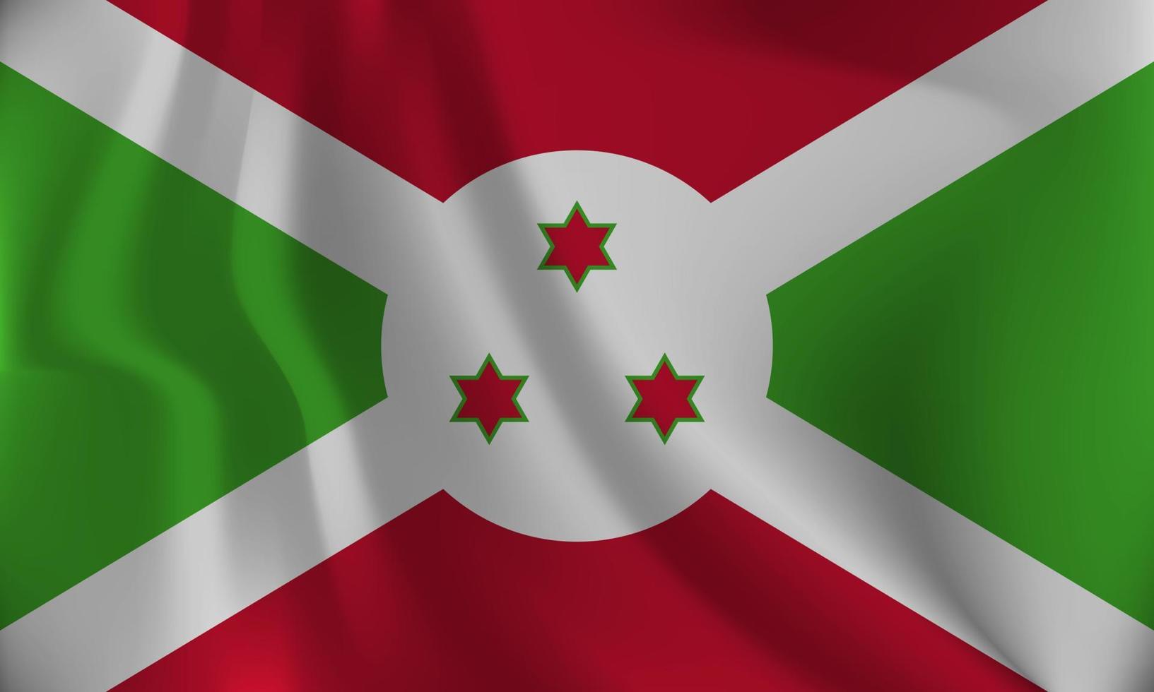 drapeau de burundais, avec une ondulé effet dû à le vent. vecteur