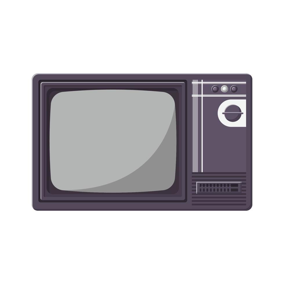 illustration plat tv rétro. élément de conception d'icône propre sur fond blanc isolé vecteur