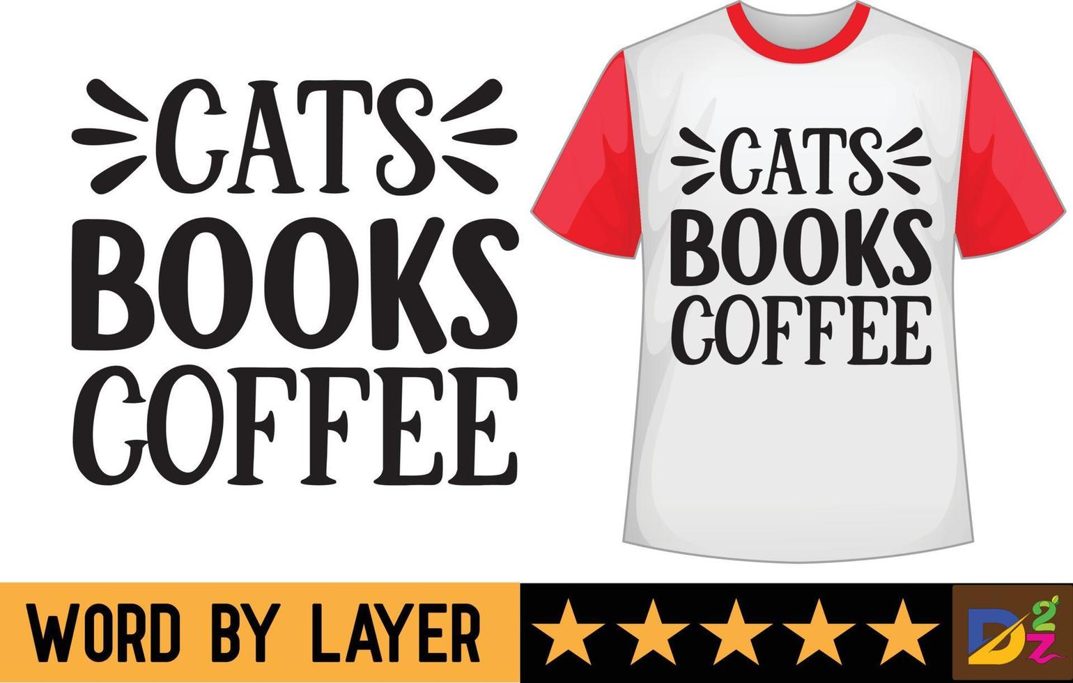 chats livres café svg t chemise conception vecteur