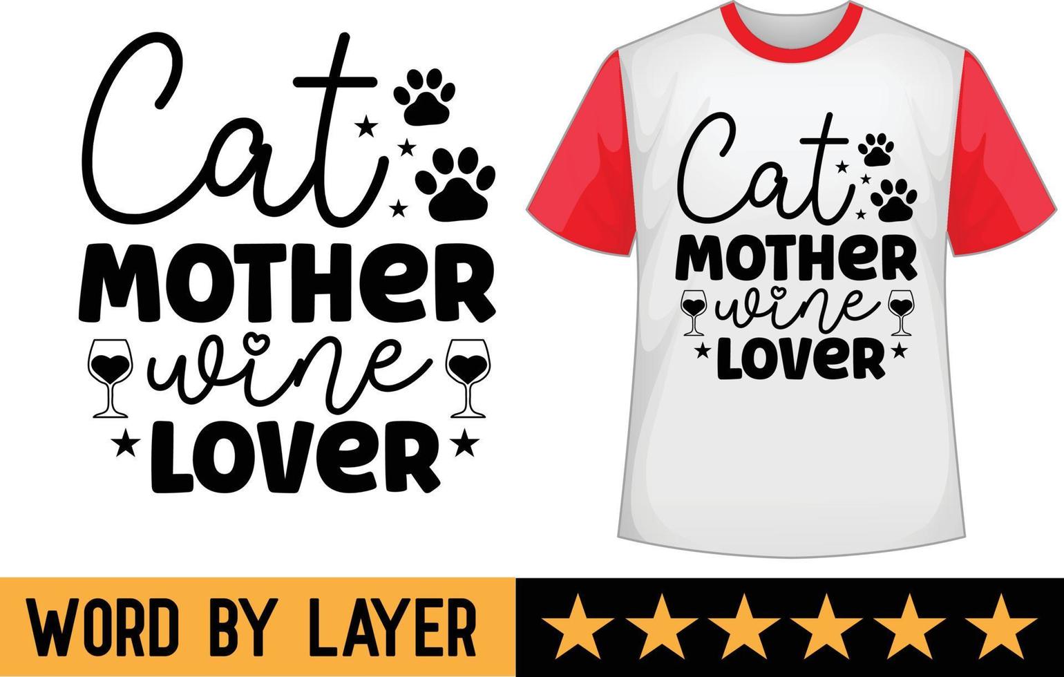 chat mère du vin amoureux svg t chemise conception vecteur